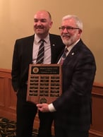 Jim Newman receives BOMA Lifetime Achievement Award. With Greg McDuffee, President, BOMA Metro Detroit.